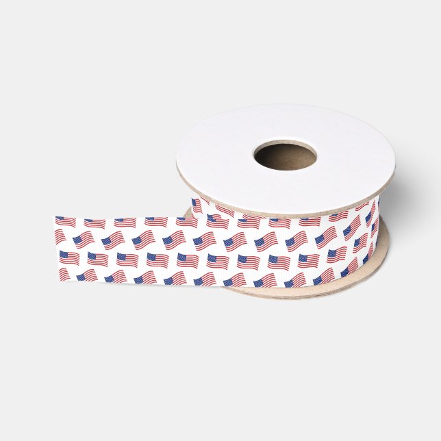 Patriotische Flagge Grosgrain Ribbon Ripsband (Spule)