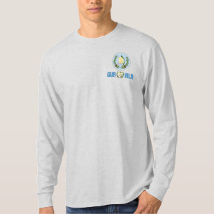 Patriotische Flagge Guatemalas und Wappen T-Shirt