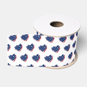 Patriotische Flagge Herz Grosgrain Ribbon Ripsband