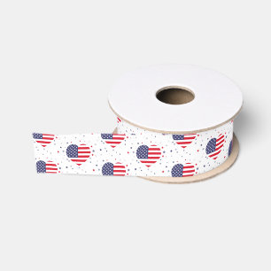 Patriotische Flagge Herz Grosgrain Ribbon Ripsband