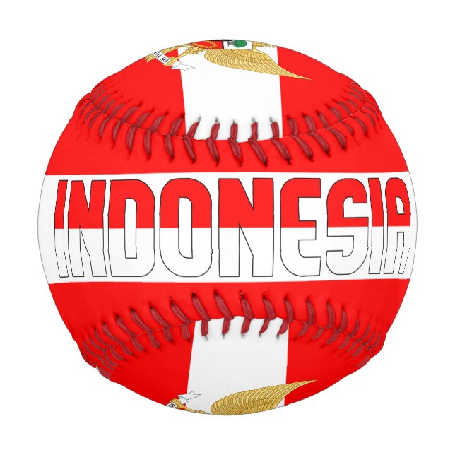 Patriotische Flagge Indonesiens und Wappen Baseball (Vorderseite)