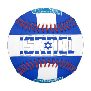 Patriotische Flagge Israels und Wappen Baseball