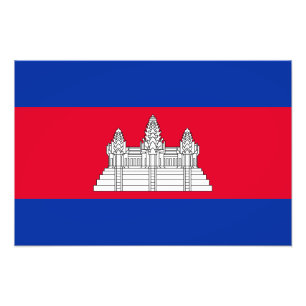 Patriotische Flagge Kambodschas Fotodruck