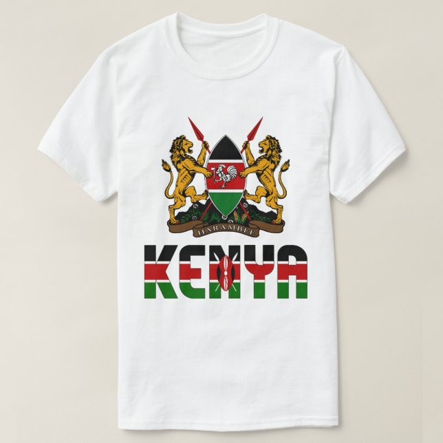 Patriotische Flagge Kenias T-Shirt (Design vorne)
