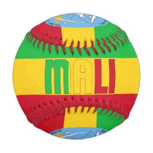 Patriotische Flagge Malis und Wappen Baseball