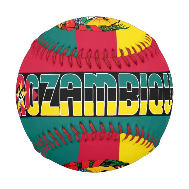 Patriotische Flagge Mosambiks Baseball (Vorderseite)
