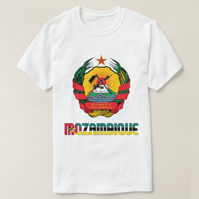 Patriotische Flagge Mosambiks T-Shirt (Design vorne)
