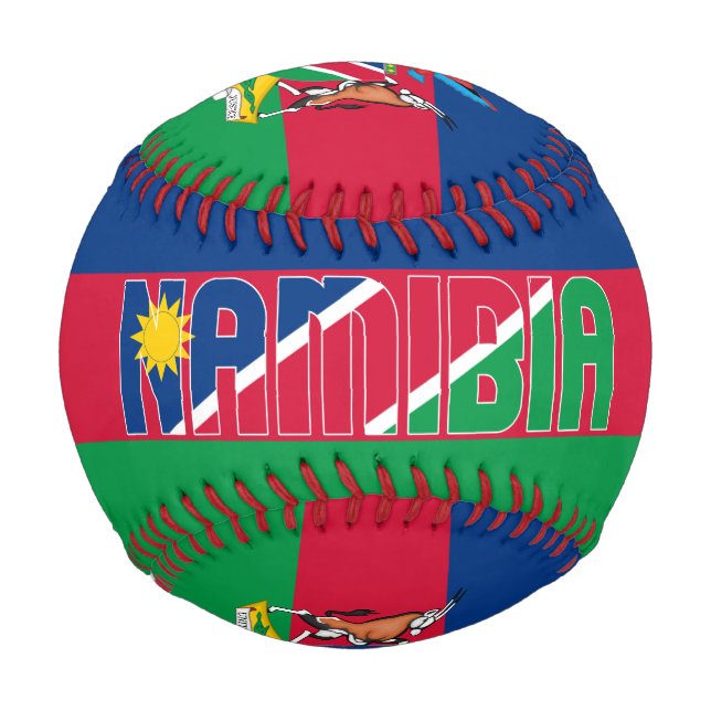 Patriotische Flagge Namibias und Wappen Baseball (Vorderseite)