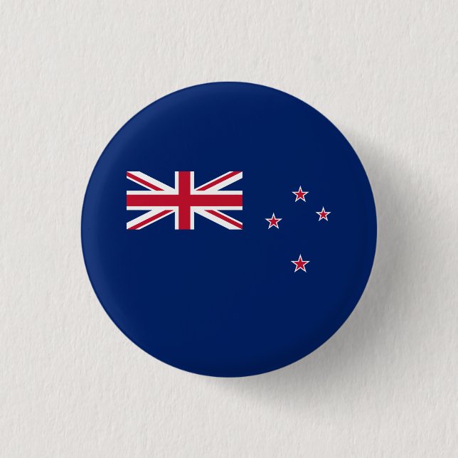 Patriotische Flagge Neuseelands Button (Vorderseite)