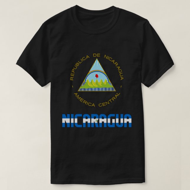 Patriotische Flagge Nicaraguas T-Shirt (Design vorne)