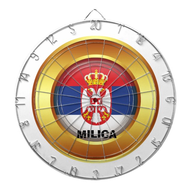 Patriotische Flagge Serbiens Dartscheibe (vorne)