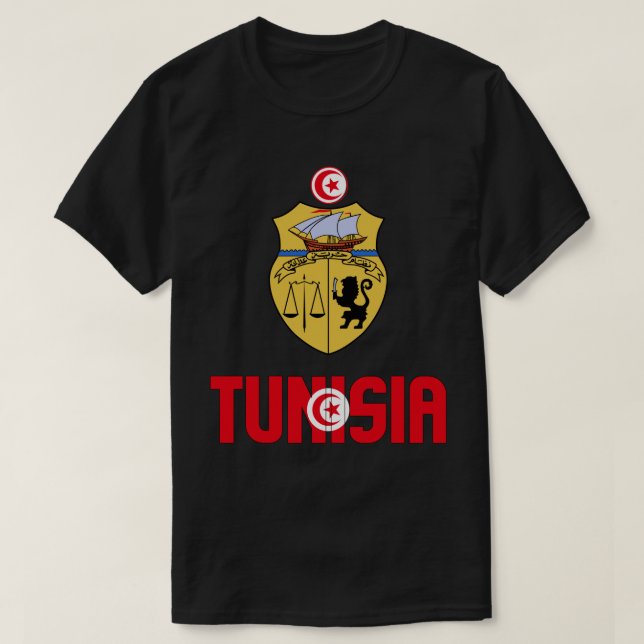 Patriotische Flagge Tunesiens T-Shirt (Design vorne)