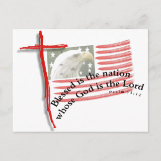 Patriotische Flagge und Kreuz Postkarte