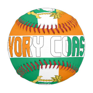 Patriotische Flagge und Wappen der Elfenbeinküste Baseball