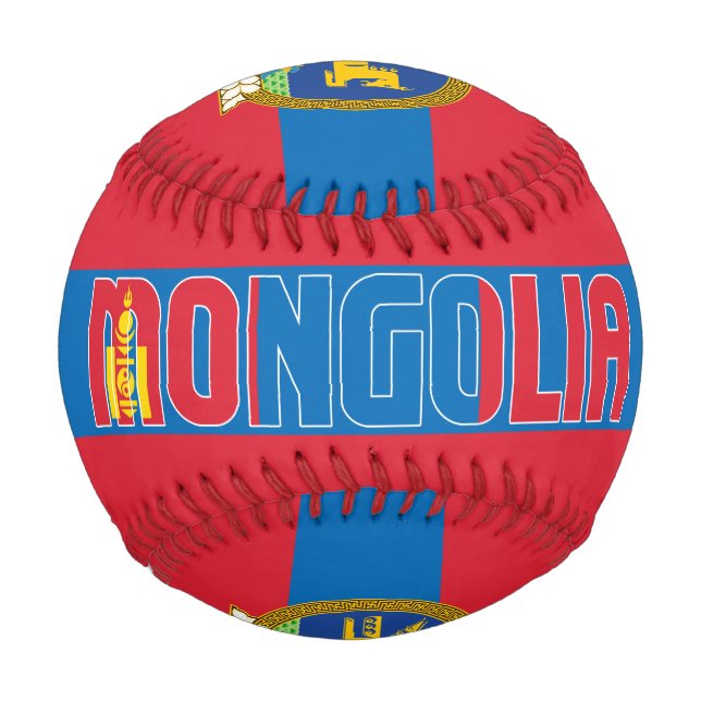 Patriotische Flagge und Wappen der Mongolei Baseball (Vorderseite)