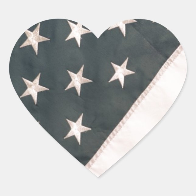 Patriotische Flagge USA Herz-Aufkleber (Vorderseite)