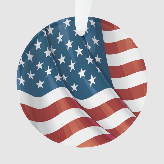 Patriotische Flagge USA Ornament (Vorderseite)