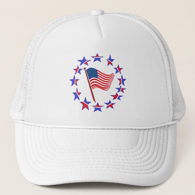 Patriotische Flagge USA Truckerkappe (Vorderseite)
