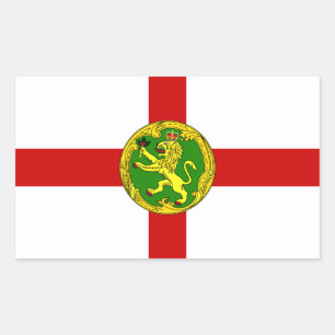 Patriotische Flagge von Alderney Rechteckiger Aufkleber