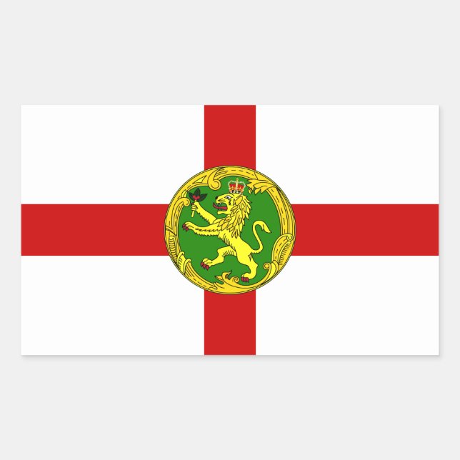 Patriotische Flagge von Alderney Rechteckiger Aufkleber (Vorderseite)