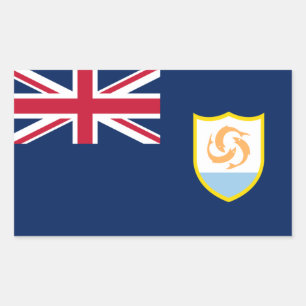 Patriotische Flagge von Anguilla Rechteckiger Aufkleber