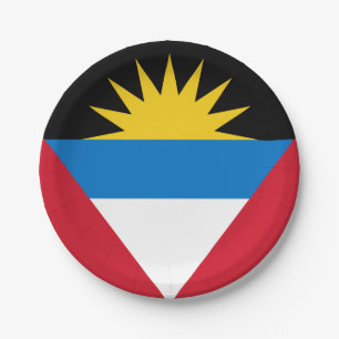 Patriotische Flagge von Antigua und Barbuda Pappteller
