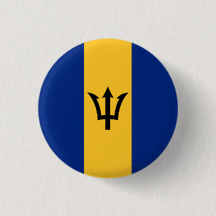 Patriotische Flagge von Barbados Button
