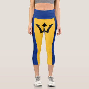 Patriotische Flagge von Barbados Capri Leggings