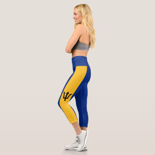 Patriotische Flagge von Barbados Capri Leggings