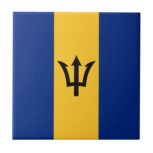 Patriotische Flagge von Barbados Fliese (Vorderseite)