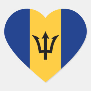Patriotische Flagge von Barbados Herz-Aufkleber