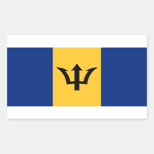 Patriotische Flagge von Barbados Rechteckiger Aufkleber