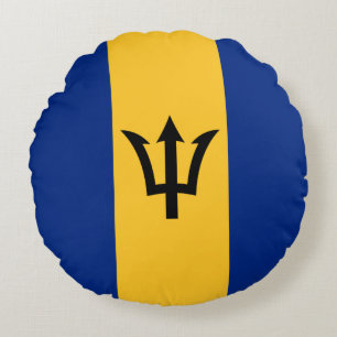 Patriotische Flagge von Barbados Rundes Kissen