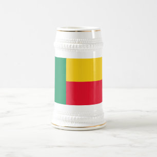 Patriotische Flagge von Benin Bierglas