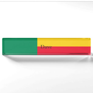 Patriotische Flagge von Benin Namensplakette