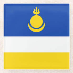 Patriotische Flagge von Burjatien Glasuntersetzer