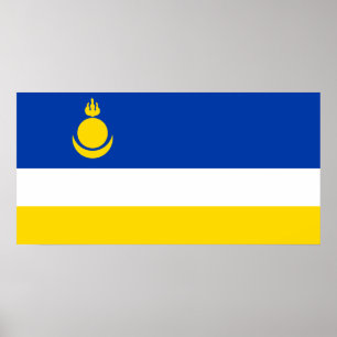 Patriotische Flagge von Burjatien Poster