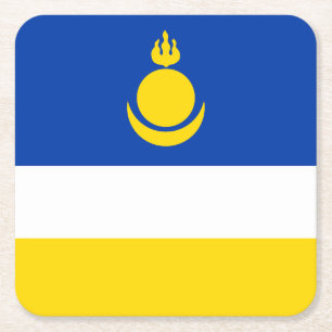 Patriotische Flagge von Burjatien Rechteckiger Pappuntersetzer