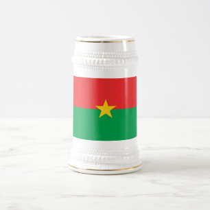 Patriotische Flagge von Burkina Faso Bierglas