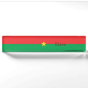 Patriotische Flagge von Burkina Faso Namensplakette