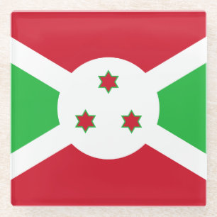 Patriotische Flagge von Burundi Glasuntersetzer