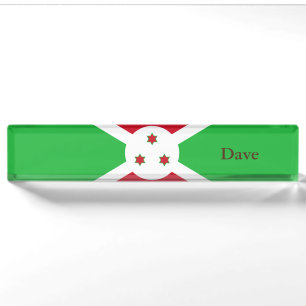 Patriotische Flagge von Burundi Namensplakette