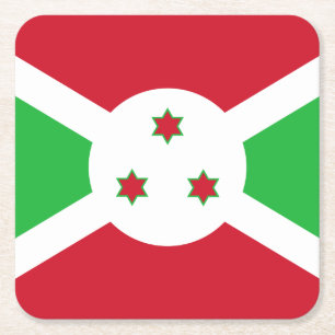 Patriotische Flagge von Burundi Rechteckiger Pappuntersetzer