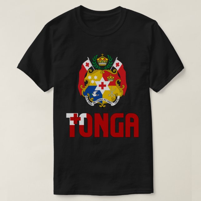 Patriotische Flagge von Tonga T-Shirt (Design vorne)