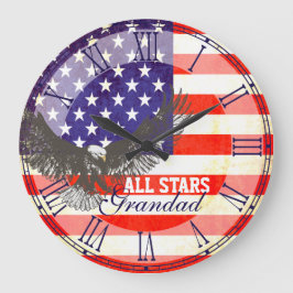 Patriotische Flaggeadler Grandad-Wanduhr Große Wanduhr