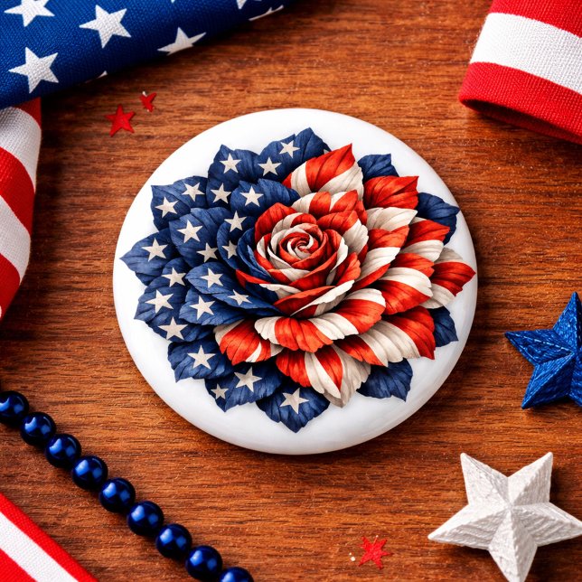 Patriotische Flaggen-Blumenillustration Button (Von Creator hochgeladen)