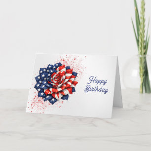 Patriotische Flaggen-Blumenillustration zum Geburt Karte