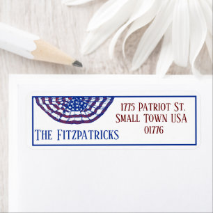 Patriotische Flaggen Rosette Red White und Blue Ad