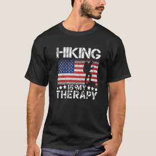 Patriotische Flaggen wandern ist meine Therapie Wa T-Shirt