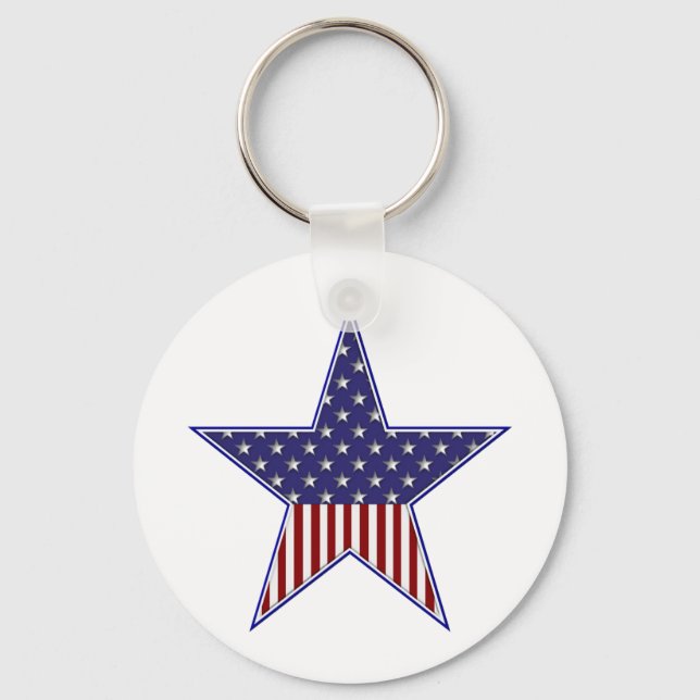 Patriotische Flaggengestaltung der USA Schlüsselanhänger (Vorderseite)